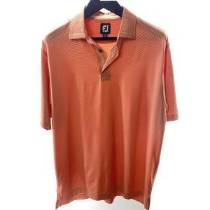 FOOTJOY L Large Orange Striped 3 Button Polo